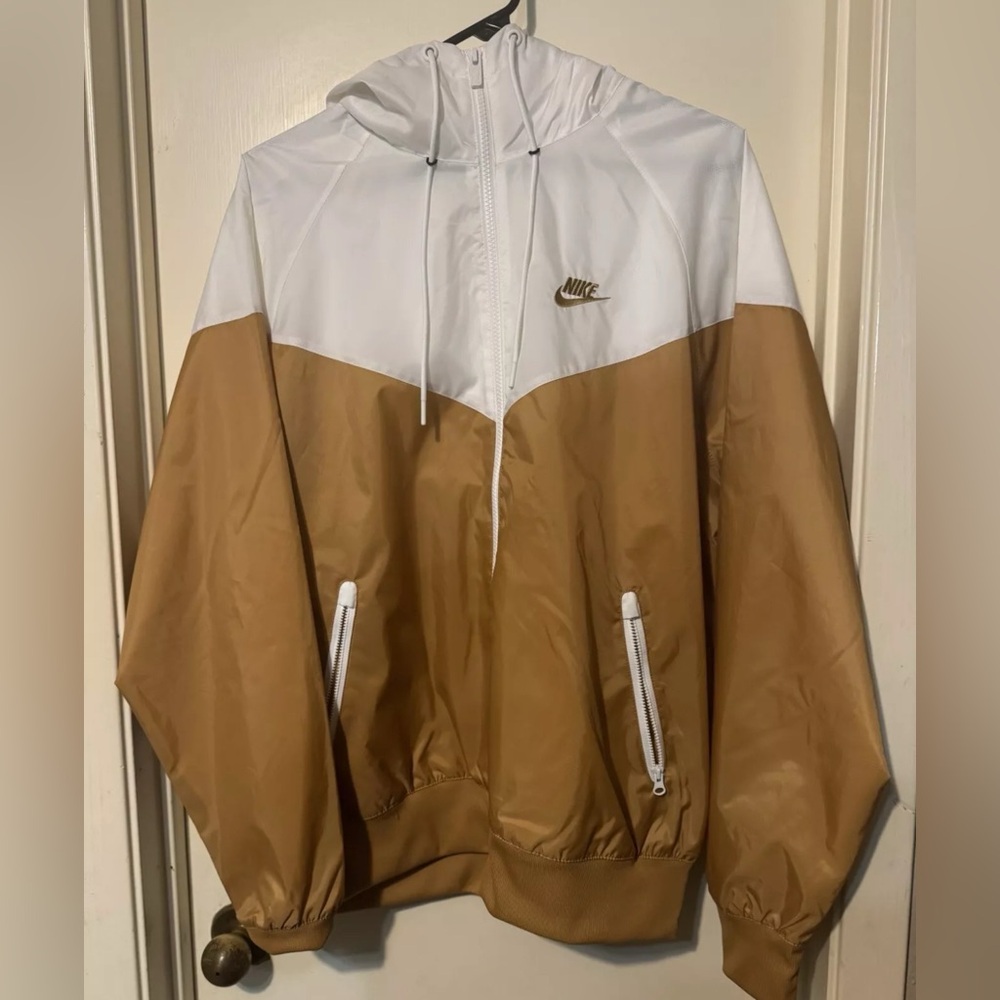 Nike Mens Sportswear Windrunner Hooded Jacket Burnt Orange & White Medium